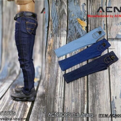 New 1/6 Mens Tactical Jeans Model Pants Fit 12'' Male Action Figure Body Model in stock items