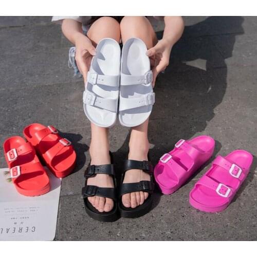 2021 Summer New Womens Shoes EVA Thick-soled Height-enhancing Sandals Fashionable Home Slippers Casual Beach Shoes Flip Flops