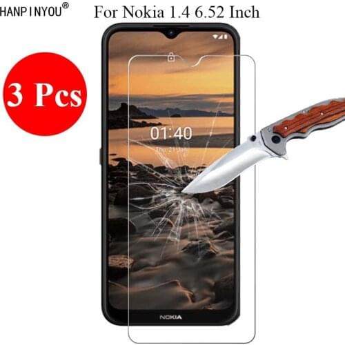 3 Pcs/Lot New 9H 2.5D Premium Tempered Glass Screen Protector For Nokia 1.4 6.52" Protective Film Guard + Clean Tools