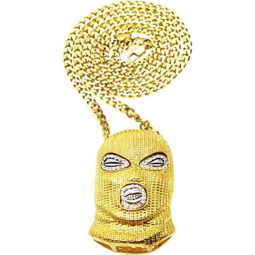 New style zircon inlaid hip-hop anti-terrorist headgear pendant nightclub clubbing single product trendy male jewelry necklace