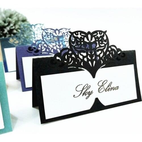 1Pcs Blank Place Cards for Wedding Party Table Decoration Laser Cut Paper Name Place Cards Name Message Seat Card Party Supplies