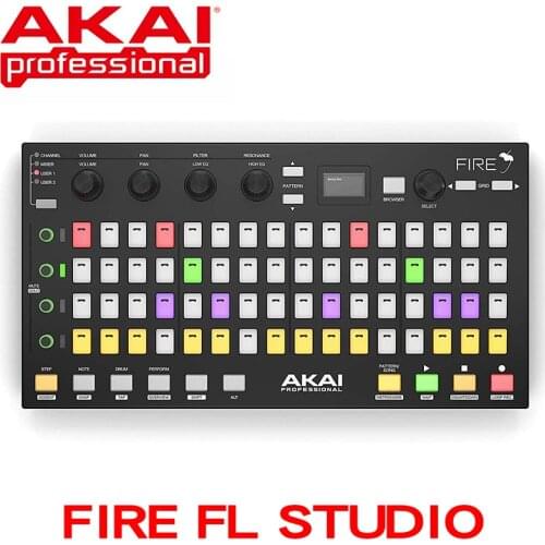 AKAI Professional Fire FL Studio Performance Controller,for DJ Stage, 4 x 16 Matrix of Velocity-Sensitive RGB Pads, OLED display