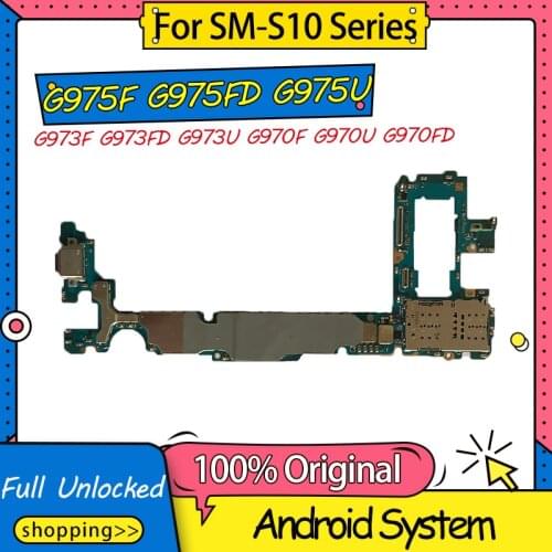 Original Europe Version For Samsung Galaxy S10 Plus G975F G975FD G975U G973F G973FD G973U G970F G970U G970FD 128GB Motherboard