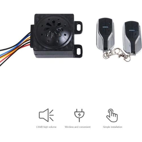 36-72V RC Electric Scooter Alarm Security System Waterproof Dustproof 110dB Moped Remote Control Anti-theft Alarm