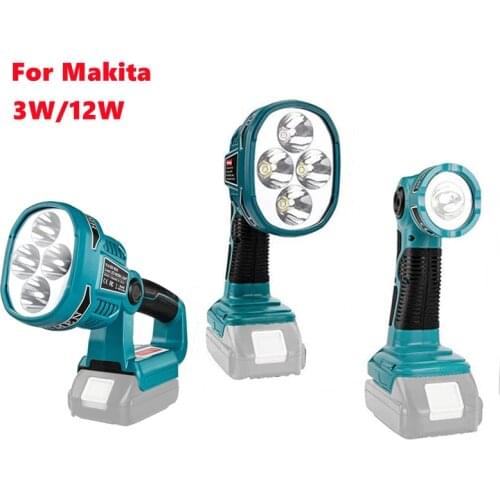 For Makita (NO Battery,NO Charger)Pistol/Portable 12W LED Lamp Flashlight work with 14.4V 18V li-ion Battery,Emergency Lighting