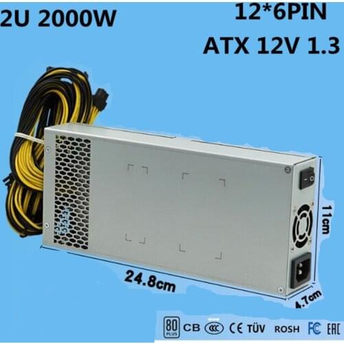 T.F.SKYWINDINTL 2U PSU 2000W PC Power Supply 2000W PSU Mining Power Supply Bitcoin Miner 2000W pico psu L3 power bitcoin awp3