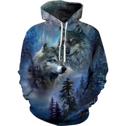 Wolf Printed Hoodies Men 3D Hoodies Brand Sweatshirts Boy Jackets Quality Pullover Fashion Tracksuits Animal Streetwear Out Coat