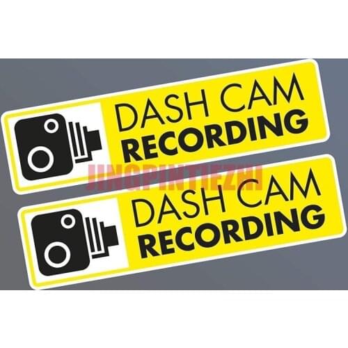 Car Stickers Vinyl Motorcycle Decal Car Window Body Decorative Creative 2PCs Dash Cam In Car Camera Recording CCTV Video
