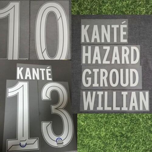 Top Quality 2019-2020 UCL #7 Kante Abraham Nameset Giroud William PEDRO Hazard Customize Any Name Number Iron Soccer Patch