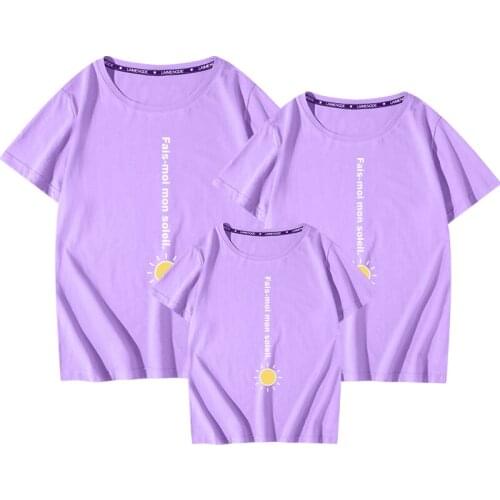 Sun 100% Cotton Summer Clothes Family Members Father Mother Children Clothing Short Sleeves Top Tee Shirt Black 5XL TShirt
