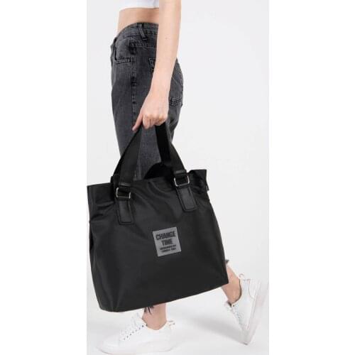Womens Black Studs Detailed Big Bags
