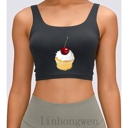 Cupcake Women Tank Top Graphic Over Size S-XL Design Outfit Humor Outfit Spring Autumn Crop Top