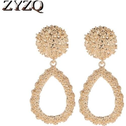 ZYZQ New Come Trendy Luxury Geometric Earrings For Women Fashion Silver Plated Accessories Jewelry Earrings Wholesale Lots&Bulk