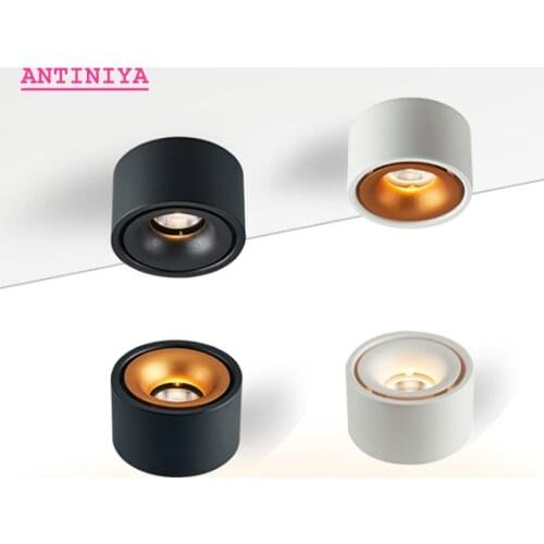 1PCS round dimmable Led surface mounted spotlight COB non-opening ceiling spotlight 8W/12W living room surface mounted downlight