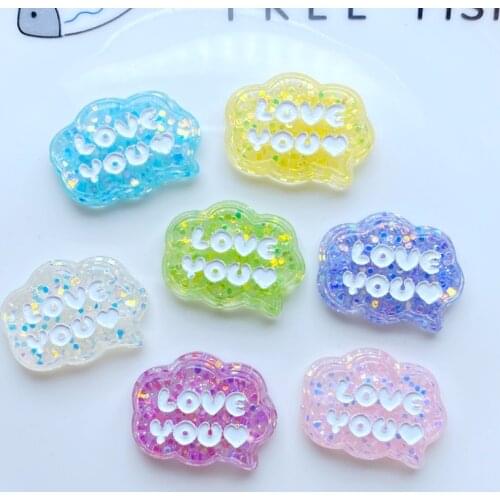 10Pcs Cute New Mixed Shiny Cloud Flatback Cabochon Scrapbook Kawaii DIY Embellishments Accessories L30