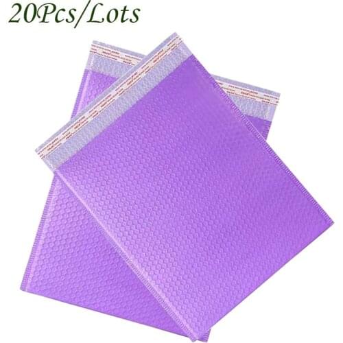 20Pcs/Lots Purple Color Envelope Bubble Bag Thicken Self Seal Mailer Express Clothing Bag Shockproof Padded Shipping Courier Bag