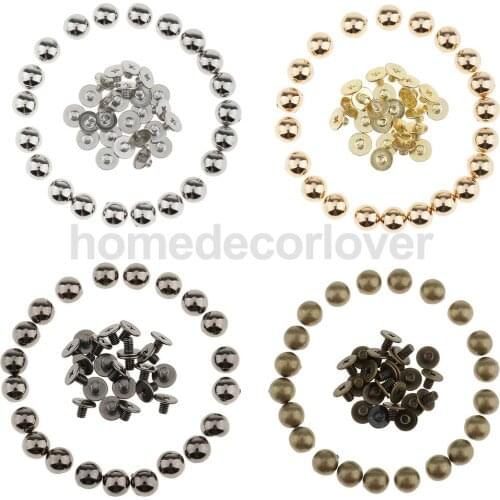 20 Pieces Metal Mushroom Dome Studs Rivets Spikes for Leathercraft Shoes Decoration 8mm