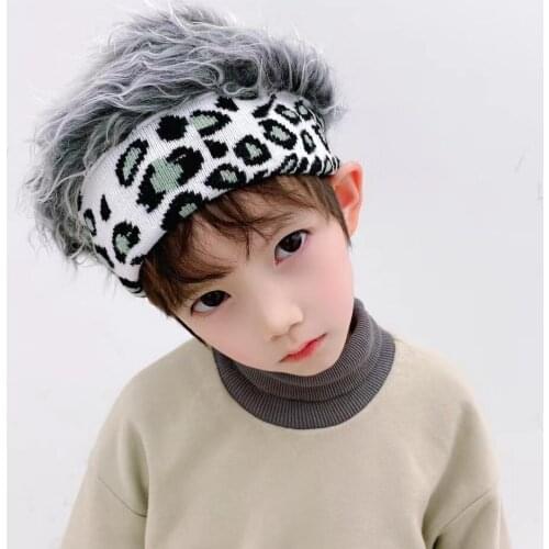 2021 Fashion Hip Hop Casual Children Wig Hat Hair Camo Sun Visor Fun Caps Halloween Party Toupee Hat Hair Accessories For Kids