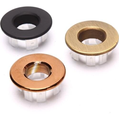 3PCS Basin Sink Round Overflow Cover Ring Insert Replacement Tidy Chrome Trim With high-quality plastic