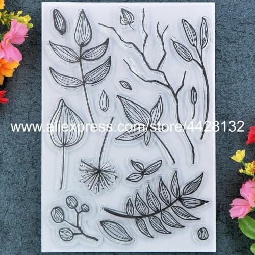 Leaves Scrapbook DIY photo cards rubber stamp clear stamp transparent stamp 11x16cm 9012044