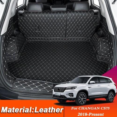 Car Styling Custom Rear Trunk Mat For Changan CS75 2018-Present Leather Waterproof Auto Cargo Liner Pad Internal Accessory