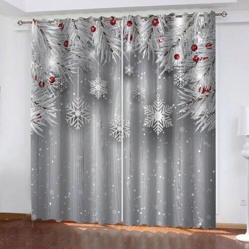 Photo sliver christmas curtains 3D Window Curtains For Living Room Bedroom Customized size 3d stereoscopic curtains