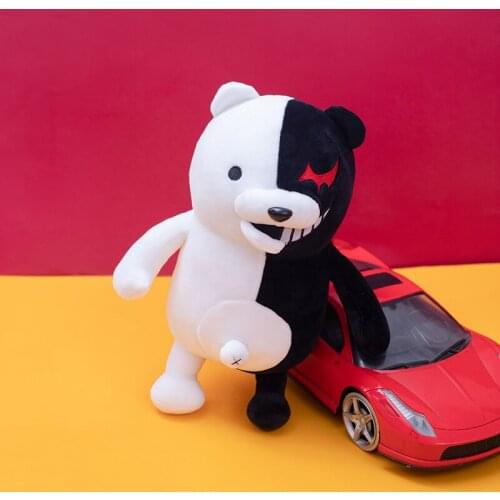 Dangan Ronpa Monokuma Doll Toy Anime Black & White Bear Plush Toys Soft Stuffed Animal Dolls Birthday Xmas Gift for Children Kid