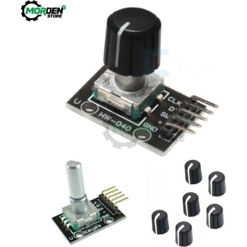 KY-040 360° Rotary Encoder Module + 6mm Rotating Potentiometer Knob Cap For Arduino Brick Sensor Switch Development Board