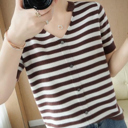 LHZSYY Womens Striped T-shirts