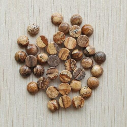 2016 fashion hot selling natural picture stone round cab cabochon beads for jewelry Accessories 8mm wholesale 50pcs/lot free