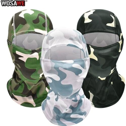 WOSAWE Motorcycle Full Face Mask Camouflage Breathable Balaclava MTB Bicycle Motocross Headgear Full Mask Bike Biker Face shield