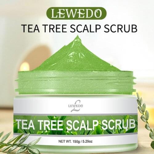 Lewedo 150g Tea Tree Cleansing Scalp Scrub Scalp Massage Scrub Balance Hair Water Oil Relieve Itch Scalp Refreshing Oil-Control