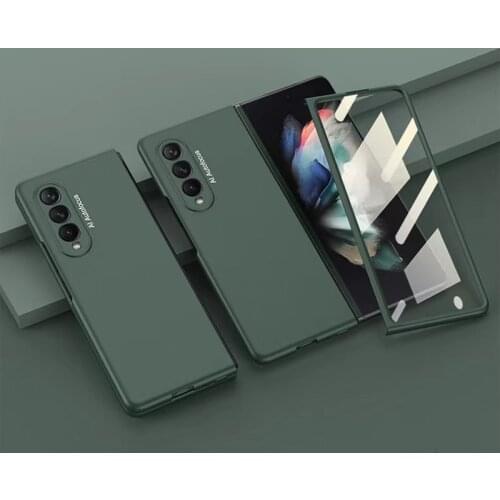 For Samsung Galaxy Z Fold 2 Case Matte Hard Plastic and Front Glass 360 Full Protector for Samsung Galaxy Z Fold2 5G