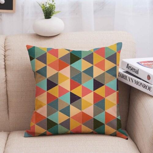 Fashion Simple Lattice Geometric Pattern Sofa Pillow Cushion Pillowcase Home Supplies