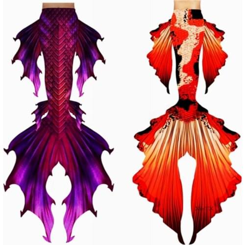 Adult Kids Customize Swimable Mermaid Tails with Monofin for Swimming Bathing Suit 3 Piece Bikinis Set Mermaid Cosplay