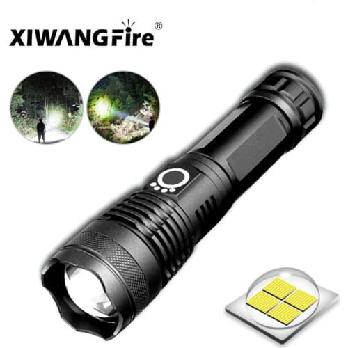 Strong Light XHP50 LEDZoom Flashlight Power Display Hunting The Most Powerful Usb Rechargeable Flashlight 18650 or26650 Battery