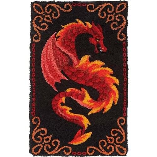 Tapestry Kits Latch Hook Rug Kits Carpet Embroidery Latch Hook Rug Needlework Button Package DIY Rugs Hook Rug Point Rug Dragon