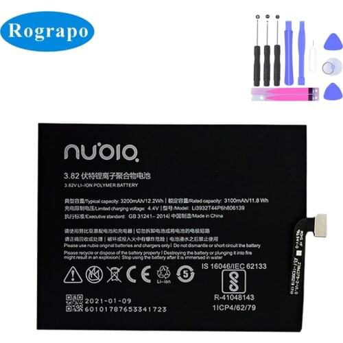 Original 3200mAh Li3932T44P6h806139 Replacement Battery For ZTE Nubia Z17 miniS Z17miniS NX589J Cell Phone Batteries