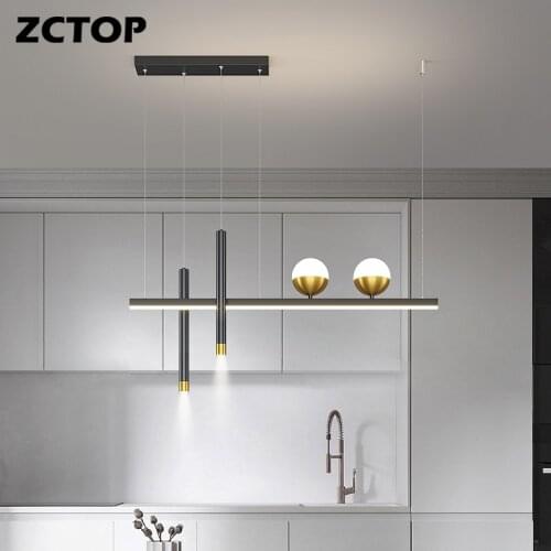 New Moder LED Pendant Lights Dining Living Room Bedroom Hanging Lighting Home Light Black Gold Pendant Lamps Lustre Fixtures