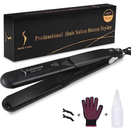 Professional Steam Hair Straightener 2 in 1 Ceramic Vapor Hair Iron Salon Straightening Curling Styling Tool