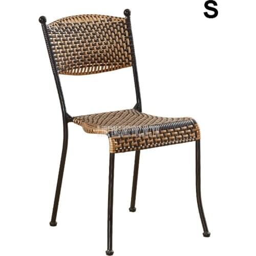 1Set 2pcs Rattan Weave Chair Simple PE Rattan Steel Frame Balcony Living Room Leisure Chair With Backrest For Children/Kid S