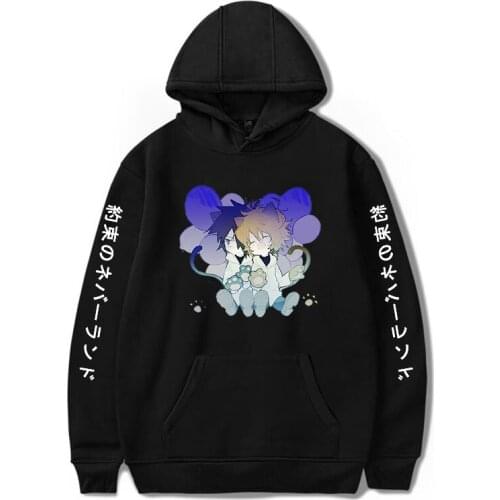 Promised Neverland Hoodie Anime Fashion Print Student Sweatshirts Loose leisure casual Long Sleeve Hooded Warm Pullovers Unisex