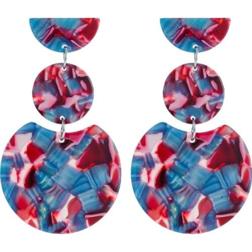 Trendytime New Round Colourful Stud Earrings For Women Fashion Earring Jewelry Gift Wholesale