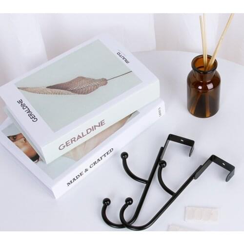 2Pcs Over Door Double Hooks Towel Hanger Bag Storage Rack For Space-saving Storage In Kitchen Bathroom Hanger