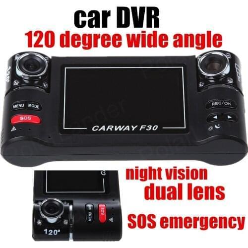 2.7 inch LCD Free Shipping Car DVR video Recorder camcorder 120 degree Wide Angle dual Lens SOS Emergency Night Vision