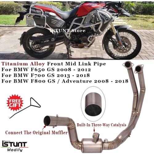 Motorcycle Exhaust Full System Escape Modify Titanium Alloy Connect Front Mid Link Pipe For BMW F650GS F700GS F800GS ADV