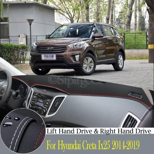 High-quality leather instrument panel protection pad and light-proof pad for Hyundai Creta Ix25 2014-19 car styling accessories
