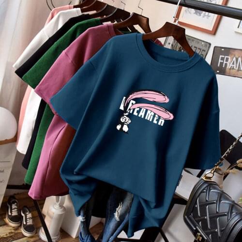 Pure Cotton Plus Size Women Tops and Tees Casual T-shirts for Women Tops