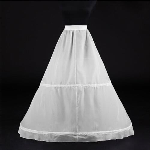 Women White 2 Hoops A-line Wedding Accessories Bridal Crinolines Vestidos De Novia Underskirt Bustle Petticots