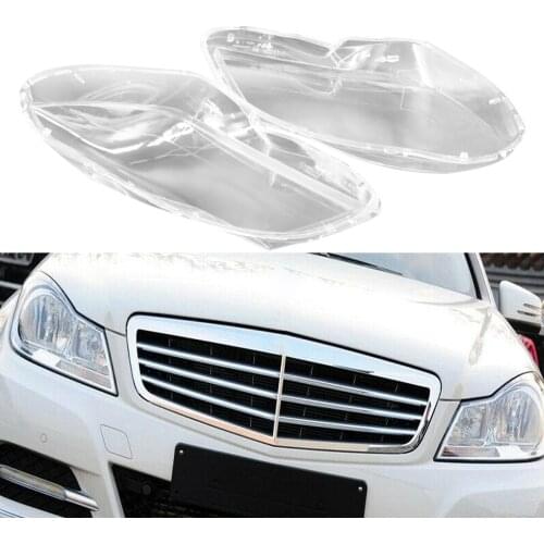 1 Pair Headlight Cover Clear Lens Left & Right A2048203539/A2048203639 Replacement for Mercedes Benz C Class W204 2011-2013